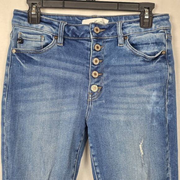 KanCan High Rise Distressed Button Fly Jeans 11/29 - Picture 2 of 10